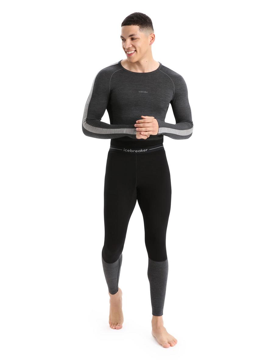 Icebreaker 200 ZoneKnit™ Merino Leggings Férfi Base Layers Fekete | HU 1341QMAZ